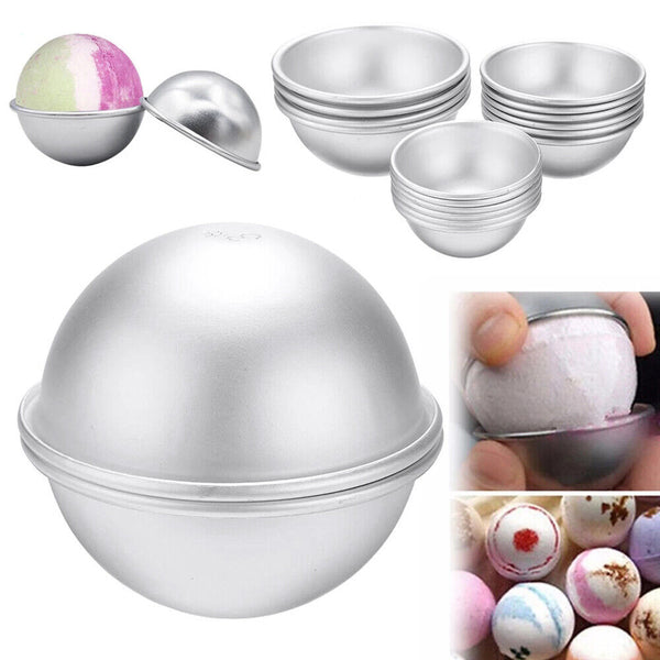 20/60pcs Aluminum Bath Bomb Molds DIY Homemade Crafting Bath Round Ball Moulds