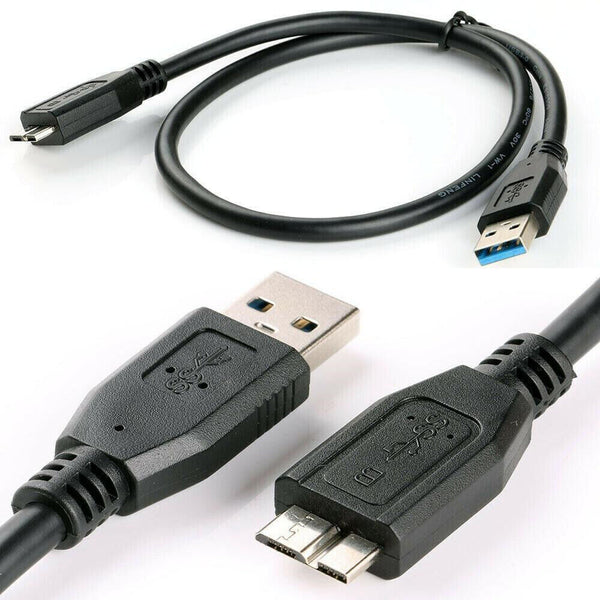 2x Micro USB 3.0 Cable Cord For Toshiba Seagate WD External Hard Drive HDD