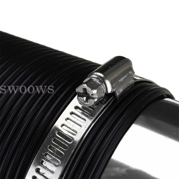 Universal 3in Flexible Car Cold Air Intake Hose Filter Pipe Telescopic Tube Kit