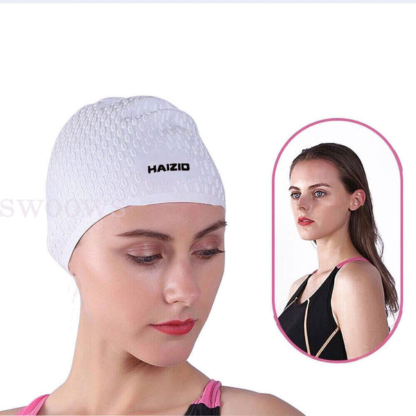 Swimming Cap Silicone Waterproof Adults Men Women Swim Hat for long hair