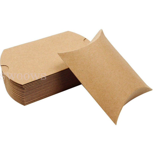 50pcs Xmas Candy Gift Box Bag Pillow Favor Kraft Paper Gift Favour Wedding Party