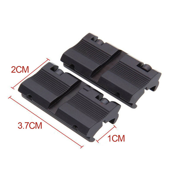 2PCS Tactical 11mm Dovetail to 20mm Weaver Picatinny Rail Adapter Mount 2022