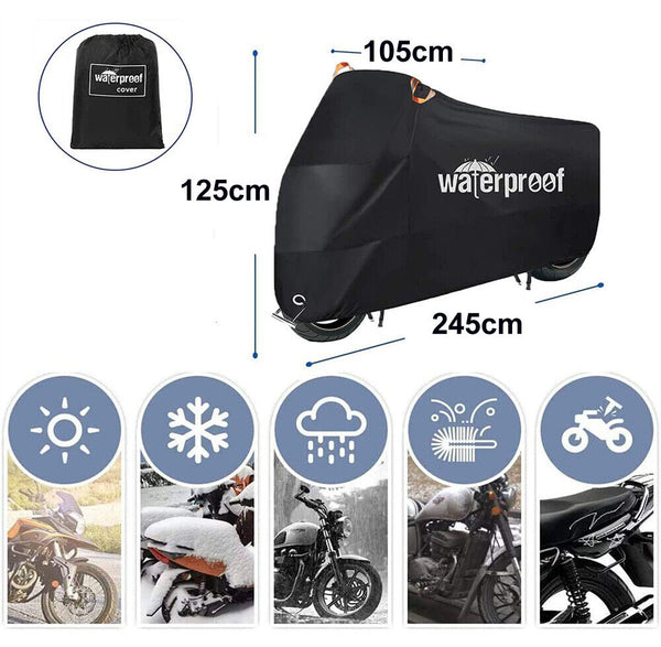 XL Waterproof Motorcycle Motorbike Scooter Cover Outdoor Storage Dust Protector