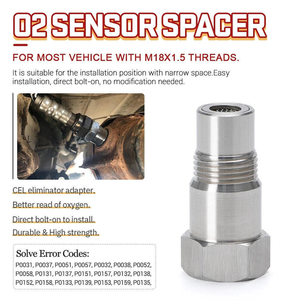 2pcs Oxygen O2 Sensor Spacer Adapter Catalytic Converter Fix Check Engine Light