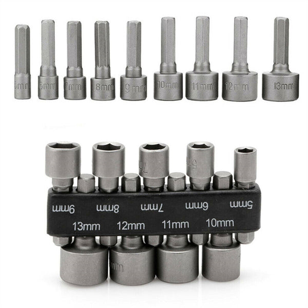 5-13mm Hex Socket Sleeve Magnetic Nut Driver Set Drill Bit Adapter Power Tool AU