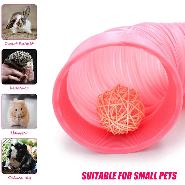 1/4x Small Animals Collapsible Play Tunnel Tube for Rabbit Ferret Guinea Pig Toy