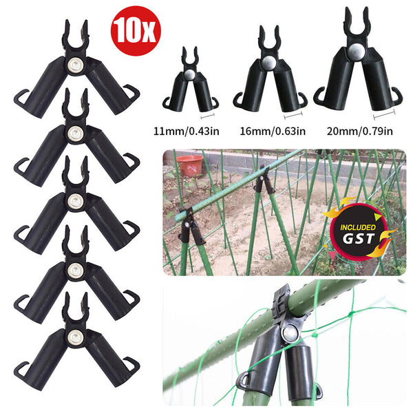 10pcs 11/16/20mm Garden Plant Support Bracket Connector Plant Climbing Pole