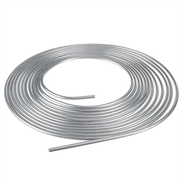 25Ft Coil Roll 3/16''OD Steel Zinc Brake Line Fuel Tubing Pipe Kit &15 Fittings