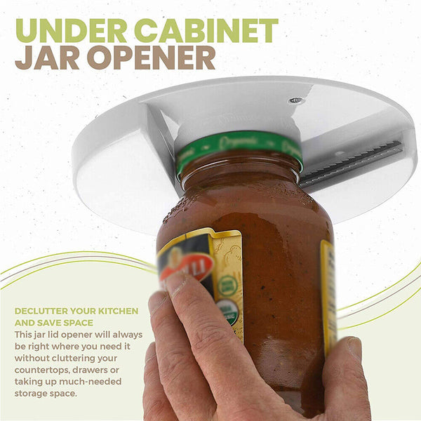 Under Cabinet Jar Opener Undermount Lid Gripper Bottle Opener + Can Cover