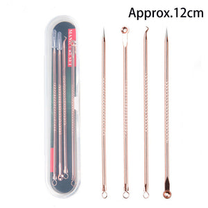 4pcs Blackhead Remover Tool Pimple Popper Pore Blemish Comedone Acne Cleaner