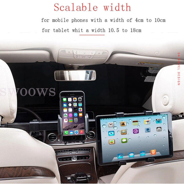 Car Seat Back Mount Tablet Holder Headrest Bracket Mobile Phone Stand Adjustable