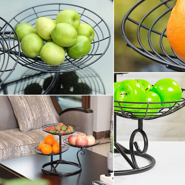 3 Tier Metal Fruit Vegetable Basket Bowl Holder Stand Storage Kitchen Decorative