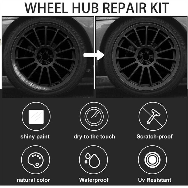 Universal Black Wheel Scratch Repair Touch Up Kit Car Rim Scratch Repair Kit NEW