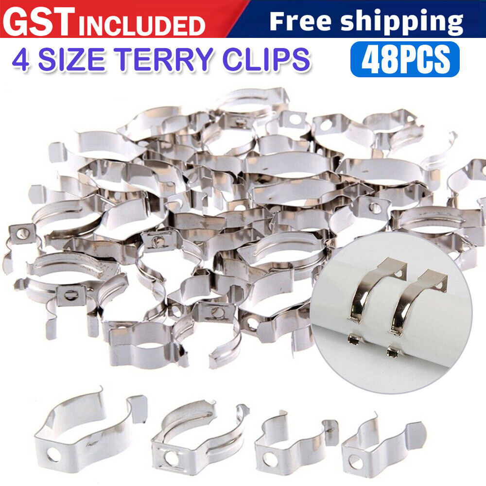 48PCS Assorted Tool Spring Clip Terry Clips Heavy Duty Storage For Shed Garage