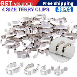 48PCS Assorted Tool Spring Clip Terry Clips Heavy Duty Storage For Shed Garage