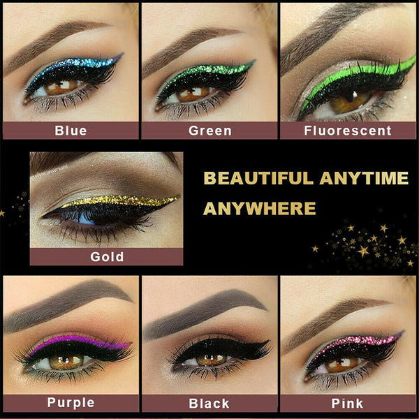 Reusable Eyeliner and Eyelash Stickers False Eyelashes Sequin Eye Shadow