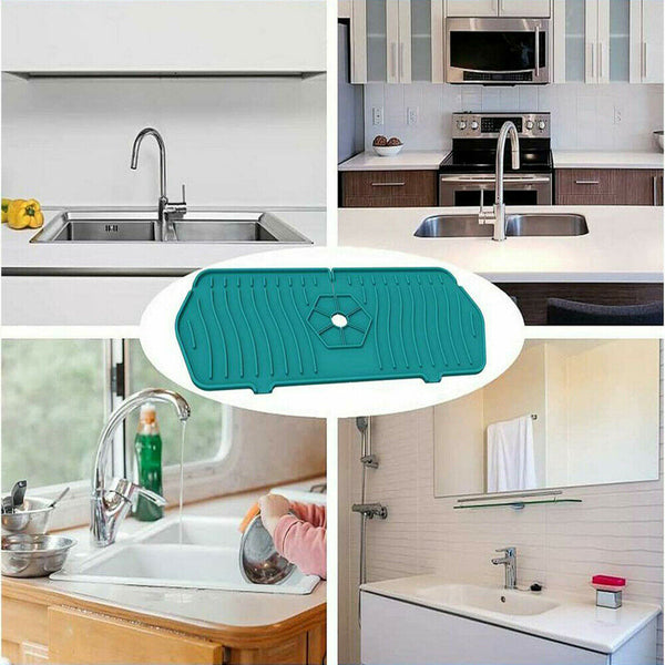 Silicone Faucet Mat- Kitchen Sink Bathroom Faucet Water Catcher Protect S/ M / L