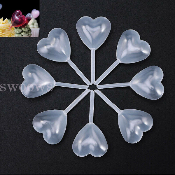 100x Mini Clear 4ml Plastic Transfer Pipettes Food Cupcake Squeeze Heart Dropper