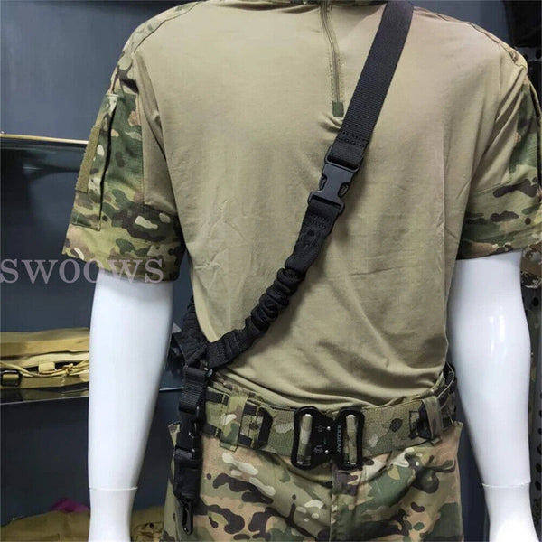 Tactical 2 Point Rifle Gun Sling Strap Adjustable Shotgun Belt Swivel Mount