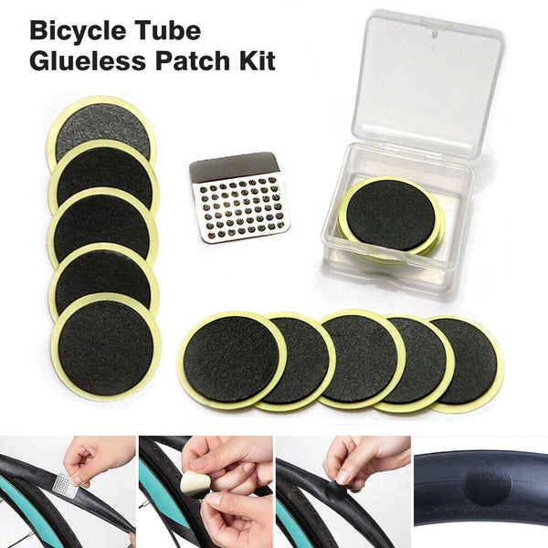 10PCS Bicycle Tube Glueless Patch Kit Bike Puncture Repair Kit Portable Travel