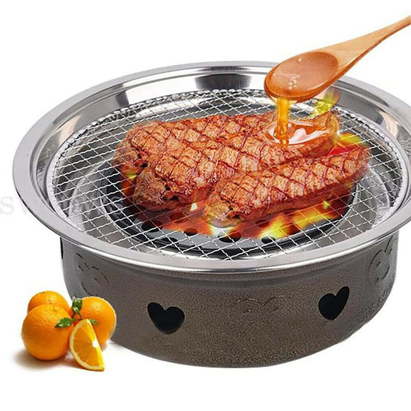 3pcs BBQ Steel Grill Mesh Fish Meat Round Net Barbecue Camping Outdoor Mat Pad