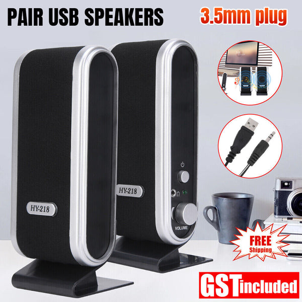 Pair USB Speakers Computer Speaker Sound Stereo For PC Notebook Desktop Laptop