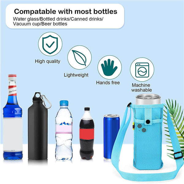 Water Bottle Holder Water Bottle Carrier with Adjustable Shoulder Strap Bag