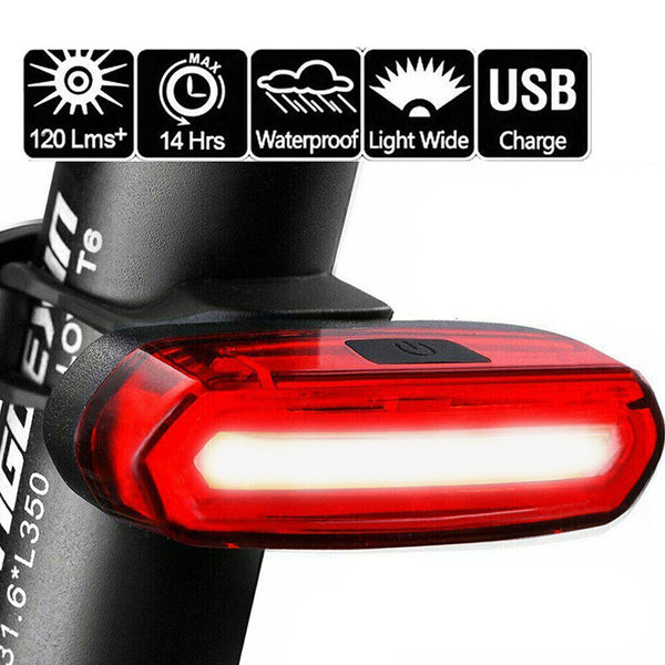 UP5x 120 Lumens LED Bike Tail Light USB Rechargeable Powerful Bicycle Rear Light