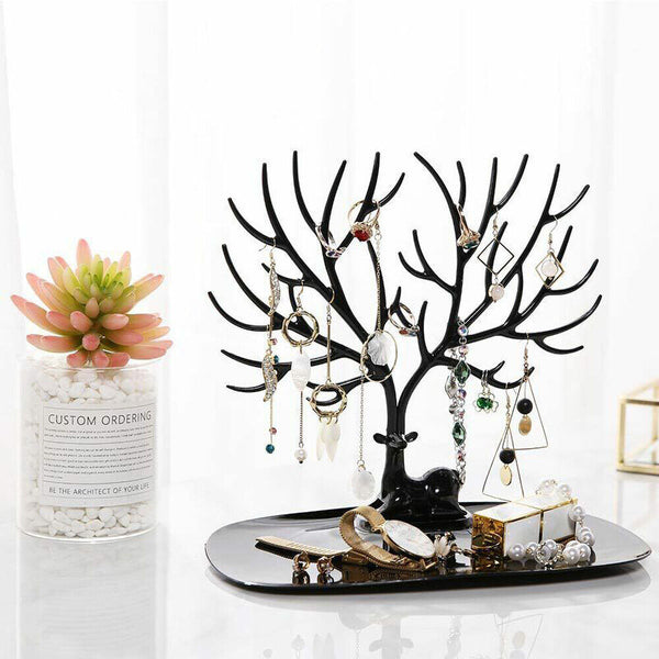 Necklace Ring Earring Deer Tree Stand Holder Show Rack Jewelry Display Organizer