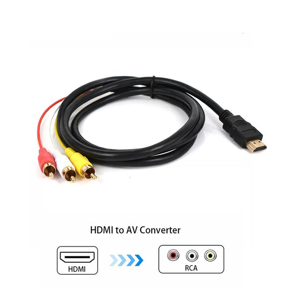 1.5m HDMI Male to 3 RCA Video Audio Converter Component AV Adapter Cable AU