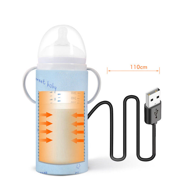 USB Baby Bottle Warmer Thermostat Portable Travel Milk Feeding Heater Bag Pouch