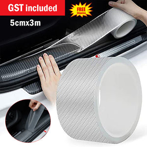 Car Door Sill Protector Edge Sticker Carbon Fiber Rubber DIY Bumper Guard Strip