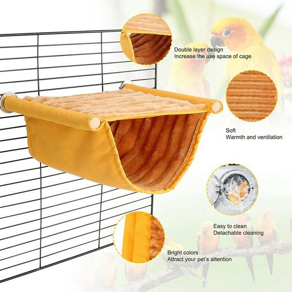 Winter Warm Bird Nest Bed Hanging Hammock Snuggle Hut Parrot House Tent Toy