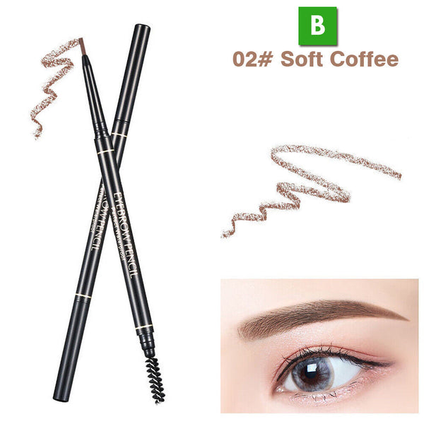 Slim Eyebrow Pencil Waterproof Eye Brow Eyeliner Pen With Brush Makeup Cosmetic