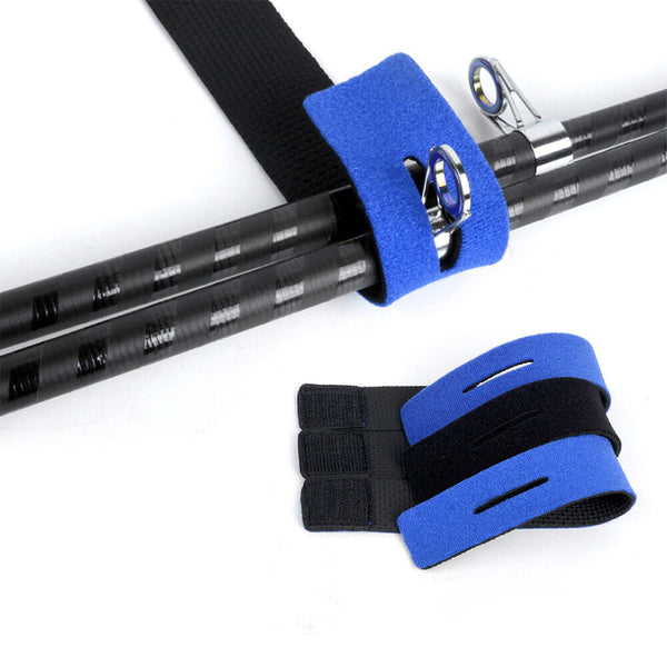 10x Fishing Rod Tie Strap Wrap Band Pole Holder Fastener Ties Tackle Fish Access