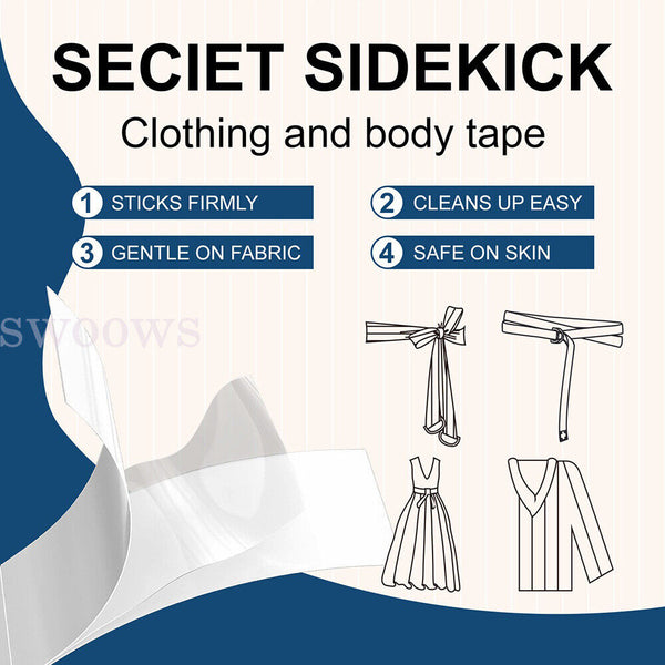 80pcs Double Sided Tape for Clothes Body Fashion Skin Clear Tape Dress Strips