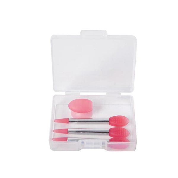 3PCS Silicone Lip Balms Lip Mask Brush with Sucker Dust Cover Makeup Applicator