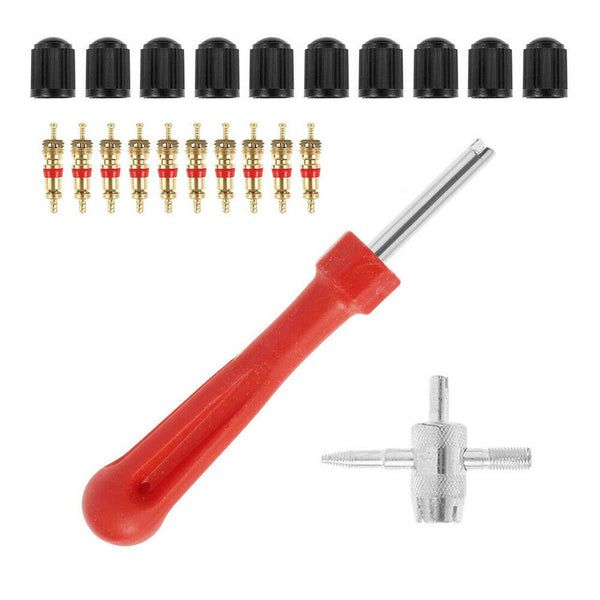 4WD Caps Cores wrench 4 Way Tyre Valve Repair Tool stem remover Cars Trucks