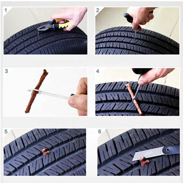 Tyre Repair Kit Tire Puncture Emergency Tools Set Motorcycle Bike Car Tubeless