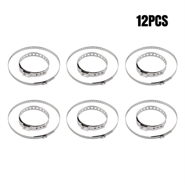 12X Adjustable CV Boot Joint Clamp Stainless Steel Clamps Clips 2 Size Universal