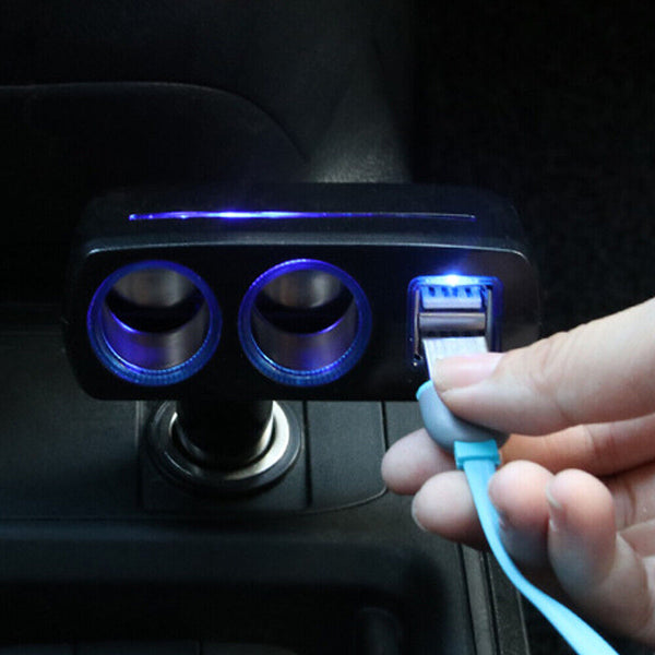 Car Charger Cigarette Lighter Double Power Adapter Socket Splitter Dual USB