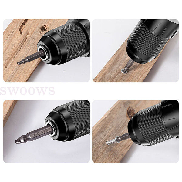 6PCS Damaged Screw Extractor Set Easy Out Broken Drill Bit Remover Kit Speed