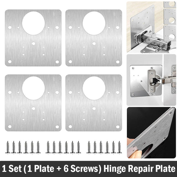 Rust Resistant Steel Furniture Cupboard Repair Mount Tool Hinge Repair Plate AU