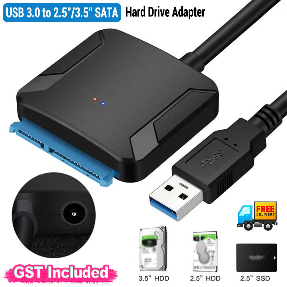 USB 3.0 to 2.5"/3.5" SATA Hard Drive Adapter Cable/UASP to USB3.0 Converter AU