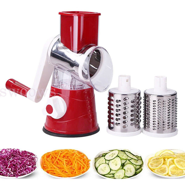 Kitchen Vegetable Fruit Slicer Cutter Shredder Food Manual Rotary Grater Chopper