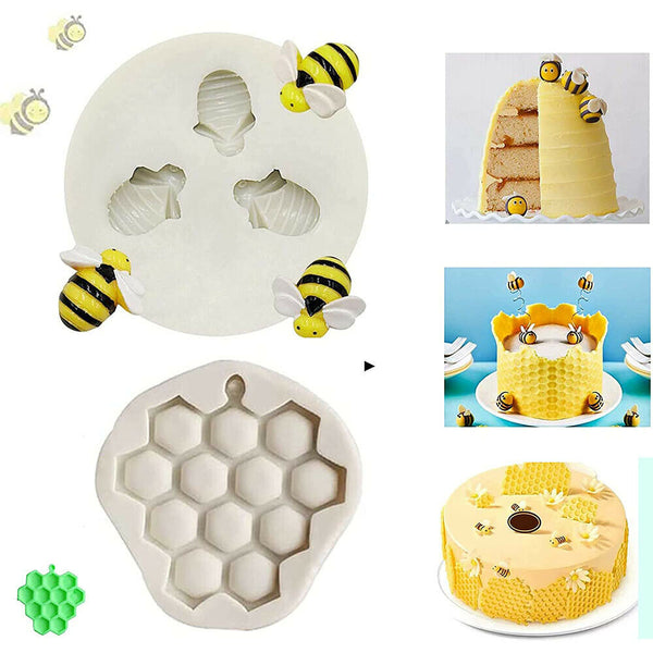 Bee Comb Silicone Mould Cake Decorating Topper Chocolate Baking Mat Border Mold