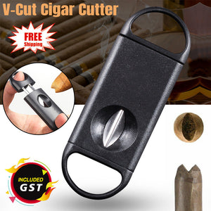 V-Cut Cigar Cutter Stainless Steel Blade Clipper Scissors Tobacco Tool AU