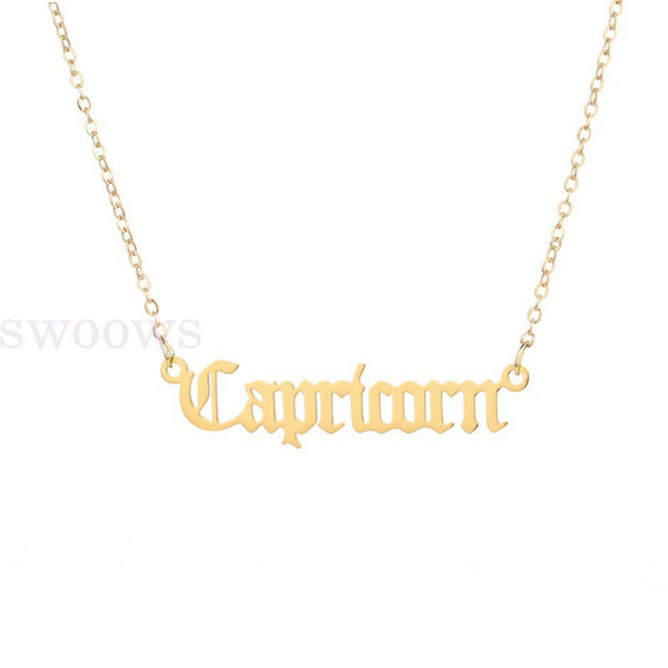 Horoscope Zodiac Star Sign Pendant Old English Necklace Gold Jewellery Chain