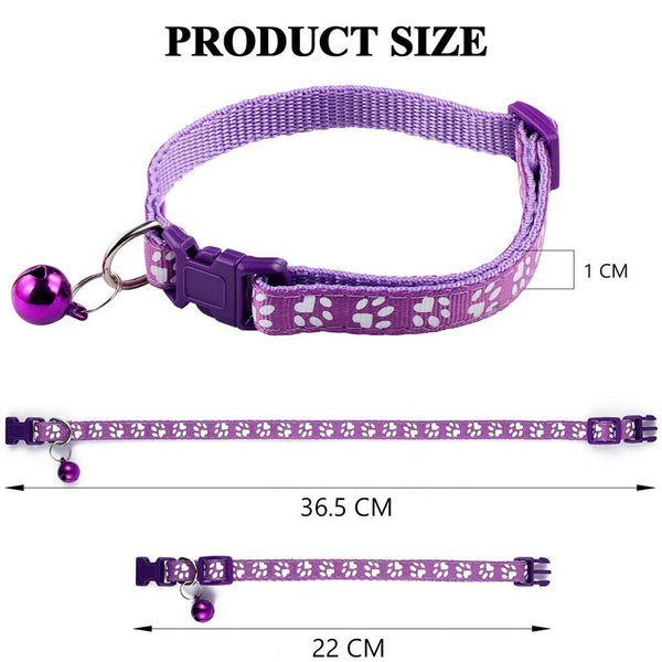 Dog Cat Collar Whelping ID Pet Puppy Kitten Adjustable Harness with Bell AU