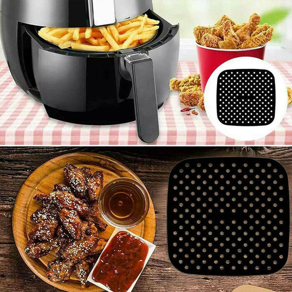 Square/Round Reusable Air Fryer Liners Non-Stick Silicone Air Fryer Basket Mat